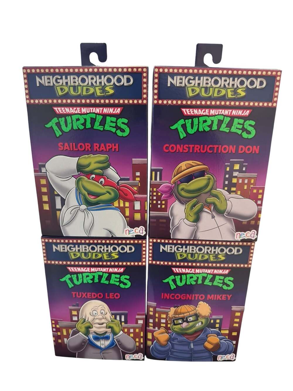 NECA Tmnt Neighborhood Dudes Don Incognito MIKEY Tuxedo LEO Sailor RAPH Turtles